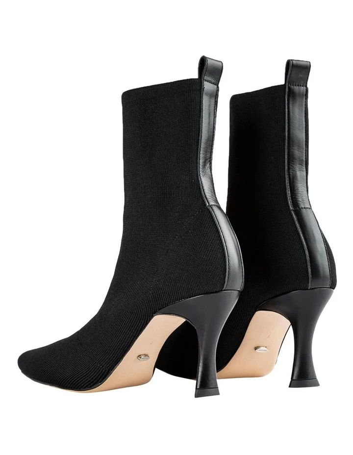 Tony Bianco Kossam Black Knit Ankle Boots 4 Tony Bianco Kossam Black Knit Ankle Boots - Image 4