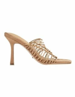 Tony Bianco Lynx Caramel Elastic Heels