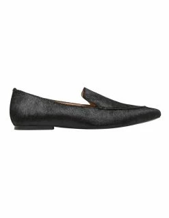 Oxford Francesca Black Flat Shoes