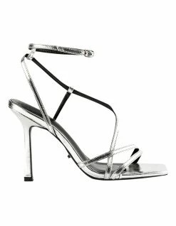 Tony Bianco Franci Silver Foil Heels