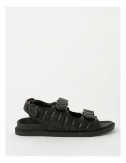 Miss Shop Dani Black Quilted Sandal