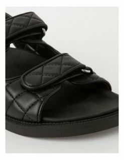 Miss Shop Dani Black Quilted Sandal -Deals Shoes Store 845550550 4 720x928