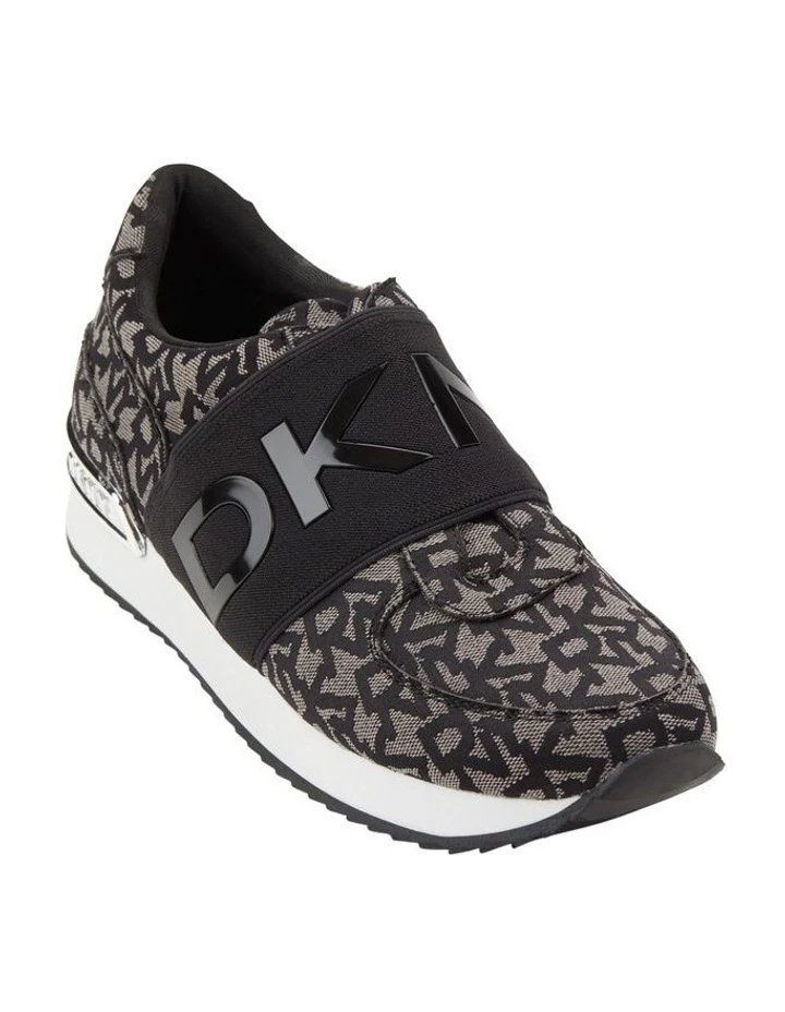 DKNY Marli Black/Grey Jacquard Logo Sneaker 2 DKNY Marli Black/Grey Jacquard Logo Sneaker - Image 2