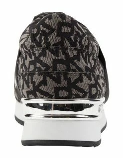 DKNY Marli Black/Grey Jacquard Logo Sneaker 8 DKNY Marli Black/Grey Jacquard Logo Sneaker -Deals Shoes Store 846088570 4 720x928