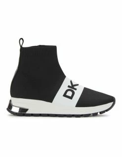 DKNY Mace Black/White Linear Knit Sneaker