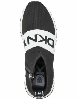 DKNY Mace Black/White Linear Knit Sneaker -Deals Shoes Store 846089020 3 720x928