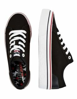 Tommy Hilfiger Canvas Black Flatform Trainers -Deals Shoes Store 846559000 3 720x928