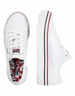 Tommy Hilfiger Canvas White Flatform Trainers -Deals Shoes Store 846559090 3 720x928