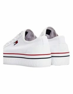 Tommy Hilfiger Canvas White Flatform Trainers -Deals Shoes Store 846559090 5 720x928