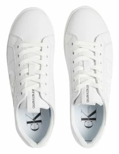 Calvin Klein Cupsole Logo Triple White Lace Up Sneaker -Deals Shoes Store 847903690 4 720x928