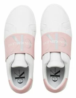Calvin Klein Cupsole Bright White/Pink Elastic Sneaker -Deals Shoes Store 847903780 3 720x928