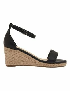Ravella Bloom Black Smooth Sandals