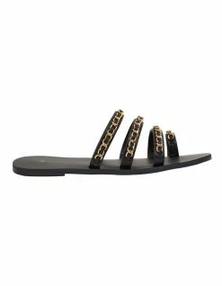 Ravella Catalina Black Smooth Sandals