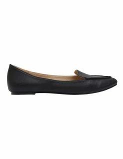 Ravella Reno Black Lizard Flat Shoes