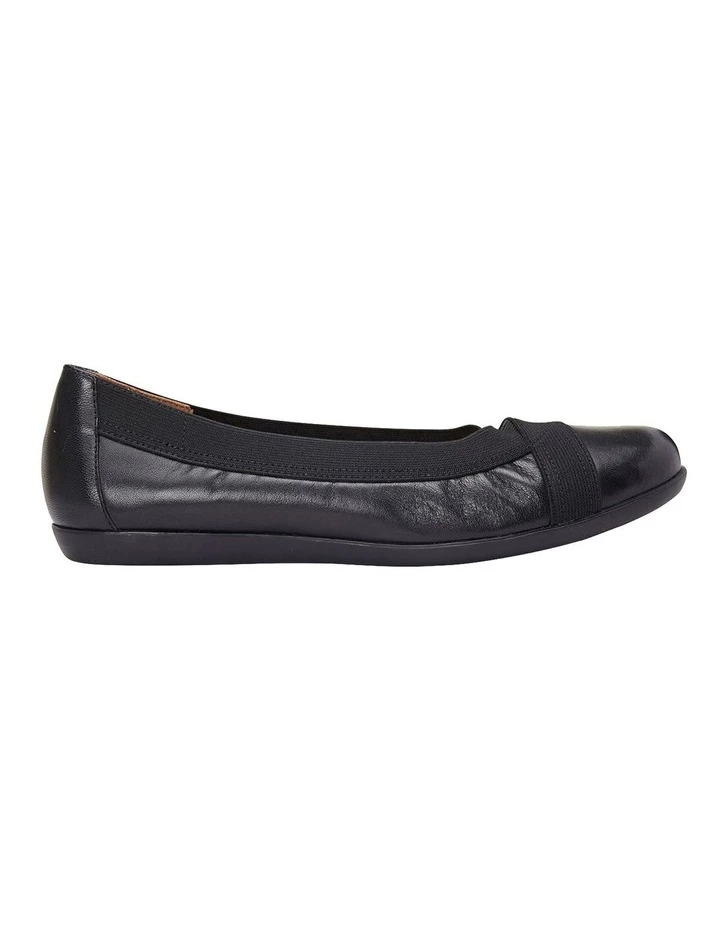 Wide Steps Amanda Black Glove/Elastic Flat Shoes 1 Wide Steps Amanda Black Glove/Elastic Flat Shoes