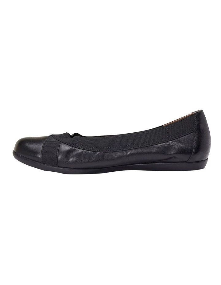 Wide Steps Amanda Black Glove/Elastic Flat Shoes 3 Wide Steps Amanda Black Glove/Elastic Flat Shoes - Image 3