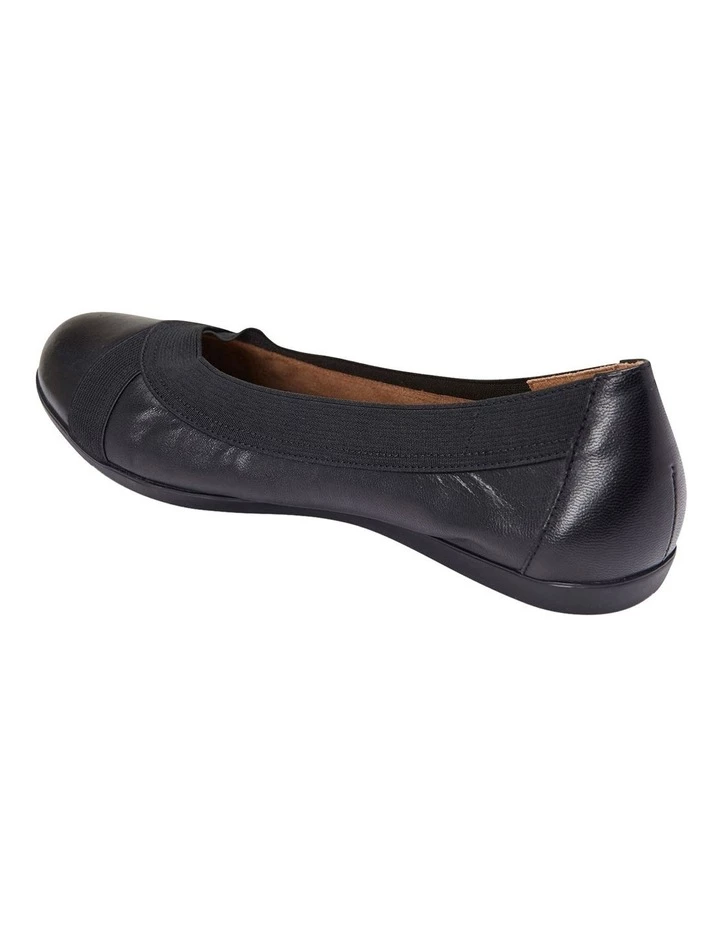 Wide Steps Amanda Black Glove/Elastic Flat Shoes 5 Wide Steps Amanda Black Glove/Elastic Flat Shoes - Image 5