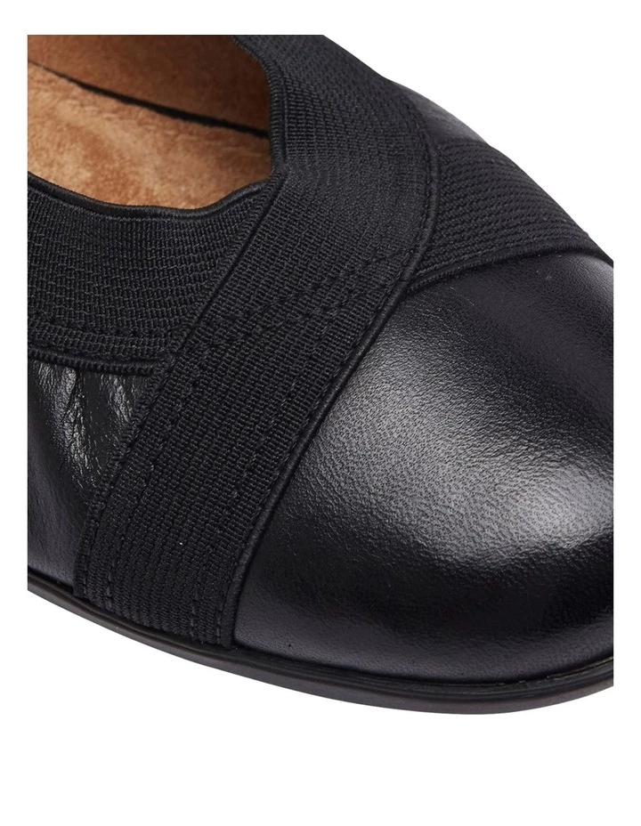 Wide Steps Amanda Black Glove/Elastic Flat Shoes 6 Wide Steps Amanda Black Glove/Elastic Flat Shoes - Image 6