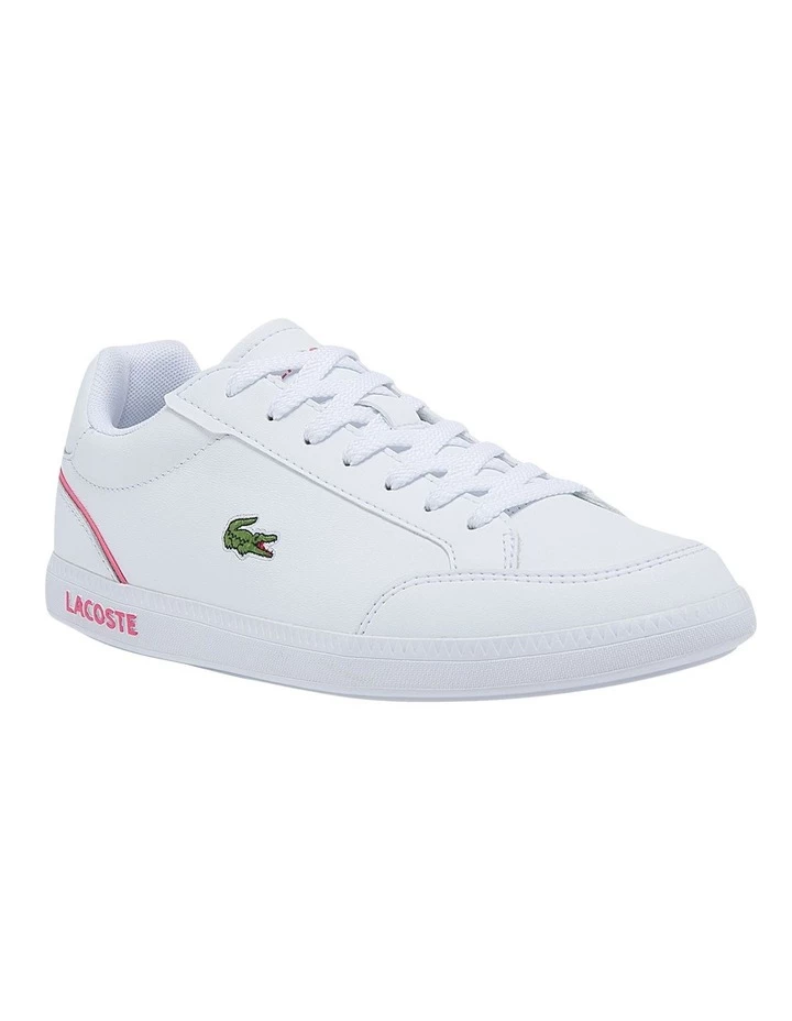 Lacoste Graduate Cap White/Pink Leather Trainers 1 Lacoste Graduate Cap White/Pink Leather Trainers