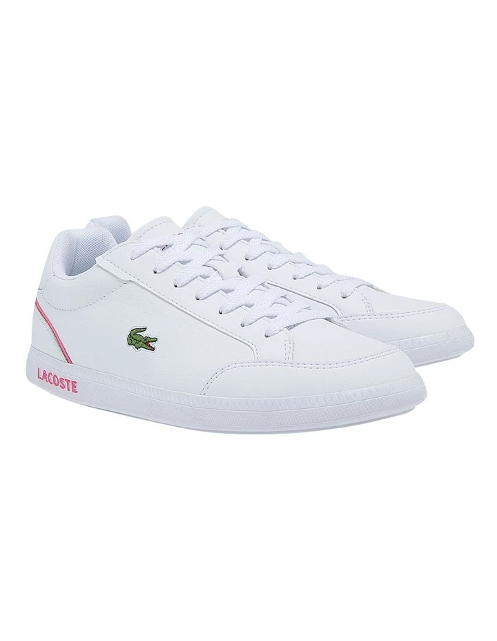 Lacoste Graduate Cap White/Pink Leather Trainers 2 Lacoste Graduate Cap White/Pink Leather Trainers - Image 2