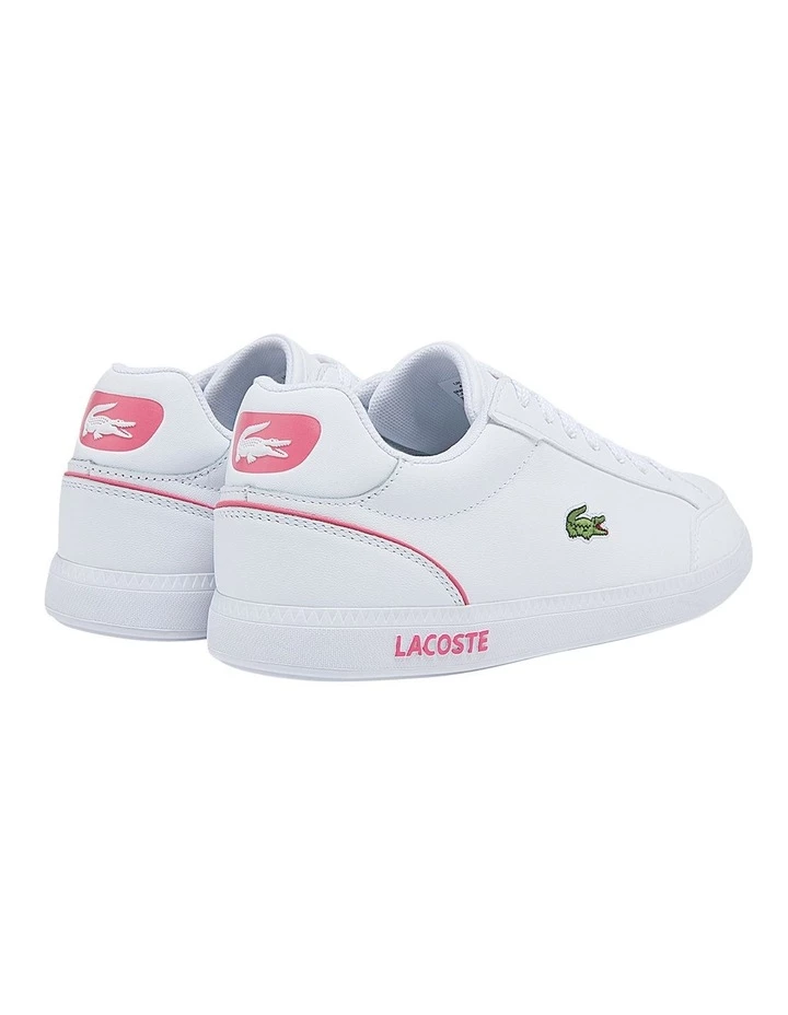 Lacoste Graduate Cap White/Pink Leather Trainers 3 Lacoste Graduate Cap White/Pink Leather Trainers - Image 3