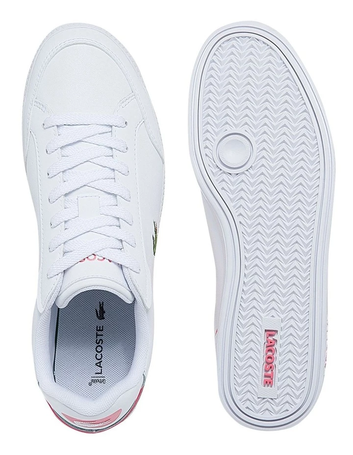 Lacoste Graduate Cap White/Pink Leather Trainers 4 Lacoste Graduate Cap White/Pink Leather Trainers - Image 4