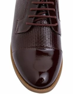 Sandler Panache Burgundy Crinkle Patent Flat Shoes -Deals Shoes Store 850286080 6 720x928