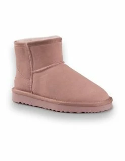 AUS WOOLI UGG SHORT SHEEPSKIN ANKLE BOOT - Pale Pink