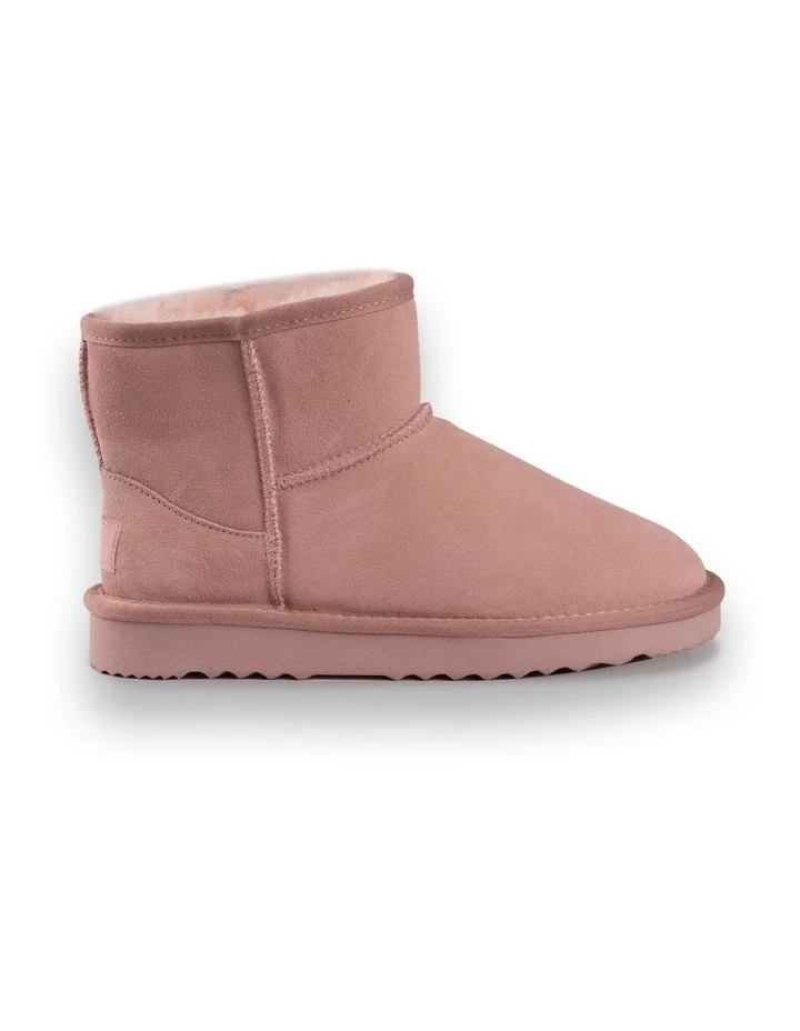 AUS WOOLI UGG SHORT SHEEPSKIN ANKLE BOOT - Pale Pink 2 AUS WOOLI UGG SHORT SHEEPSKIN ANKLE BOOT - Pale Pink - Image 2