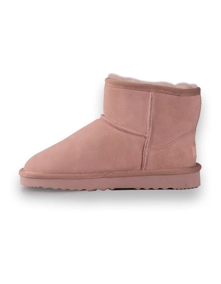 AUS WOOLI UGG SHORT SHEEPSKIN ANKLE BOOT - Pale Pink 4 AUS WOOLI UGG SHORT SHEEPSKIN ANKLE BOOT - Pale Pink - Image 4