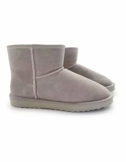 AUS WOOLI UGG SHORT SHEEPSKIN ANKLE BOOT - Light Grey -Deals Shoes Store 851401900 6 720x928