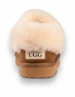 AUS WOOLI UGG UNISEX SHEEPSKIN WOOL TRADITIONAL ANKLE SLIPPERS - Tan -Deals Shoes Store 851402080 3 720x928