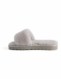 AUS WOOLI UGG WOMEN SHEEPSKIN FLUFF SLIDE - Light Grey -Deals Shoes Store 851402620 4 720x928