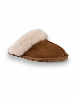 AUS WOOLI UGG UNISEX SHEEPSKIN WOOL SHELLEY Slippers - Chestnut/Tan