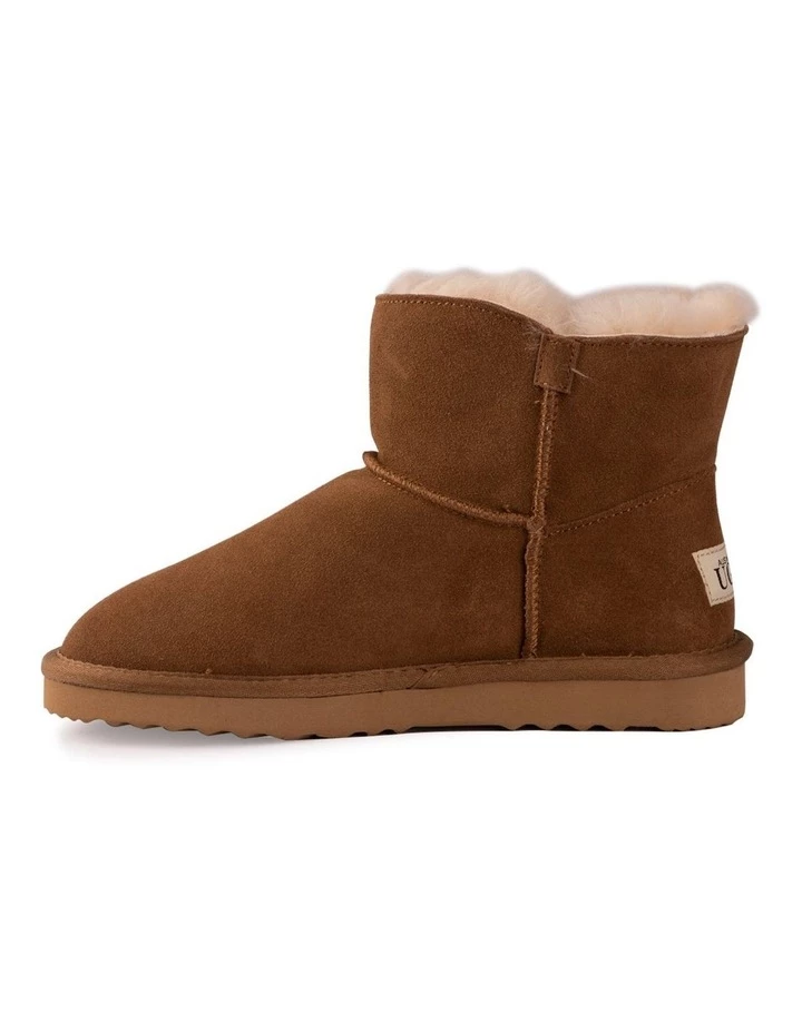 AUS WOOLI UGG SHORT SHEEPSKIN BUTTON BOOT - Chestnut/Tan 4 AUS WOOLI UGG SHORT SHEEPSKIN BUTTON BOOT - Chestnut/Tan - Image 4
