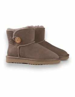 AUS WOOLI UGG SHORT SHEEPSKIN BUTTON BOOT - Li ght Grey -Deals Shoes Store 851403430 6 720x928