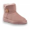 AUS WOOLI UGG SHORT SHEEPSKIN BUTTON BOOT - Pale Pink