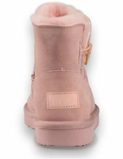 AUS WOOLI UGG SHORT SHEEPSKIN BUTTON BOOT - Pale Pink -Deals Shoes Store 851403520 3 720x928