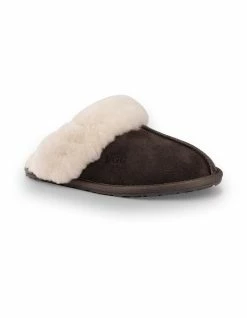AUS WOOLI UGG UNISEX SHEEPSKIN WOOL SHELLEY Slippers - Dark Grey