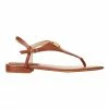 Lauren Ralph Lauren Ellington Tan Leather Flat Sandal