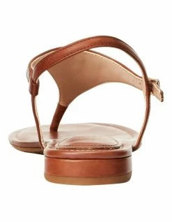 Lauren Ralph Lauren Ellington Tan Leather Flat Sandal -Deals Shoes Store 851768110 4 720x928