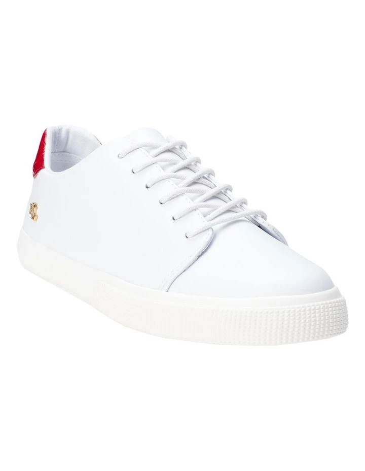 Lauren Ralph Lauren Joana III White/Candy Red Sneaker 2 Lauren Ralph Lauren Joana III White/Candy Red Sneaker - Image 2