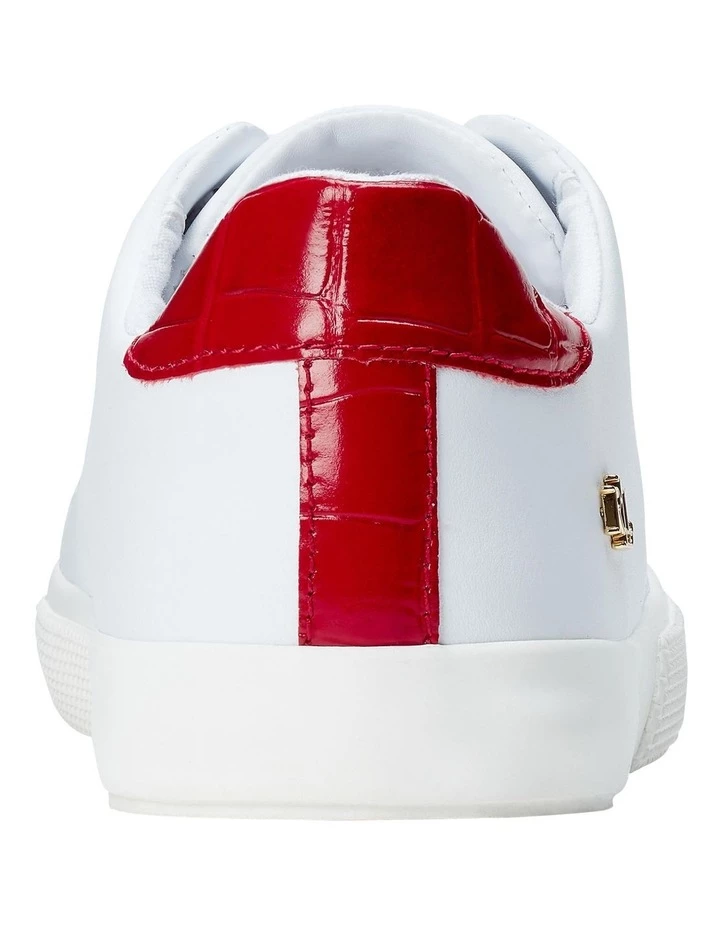 Lauren Ralph Lauren Joana III White/Candy Red Sneaker 4 Lauren Ralph Lauren Joana III White/Candy Red Sneaker - Image 4