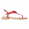Lauren Ralph Lauren Ellington Red Leather Flat Sandal