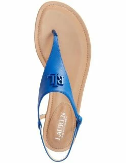Lauren Ralph Lauren Ellington Navy Leather Flat Sandal -Deals Shoes Store 851769550 3 720x928