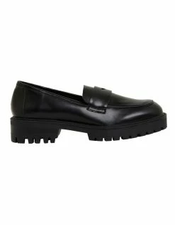 Ravella System Black Smooth Flat Shoes