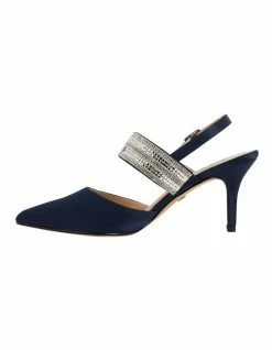 Nina Treena Navy Satin Pump -Deals Shoes Store 855538300 3 720x928