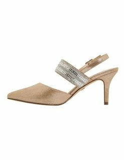 Nina Taupe Reflective Suede Pump -Deals Shoes Store 855539560 3 720x928