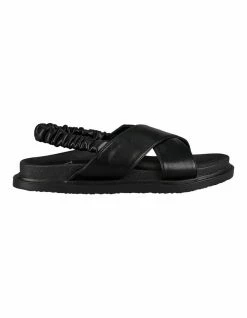St. Sana Tatum Black Footbed Sandal