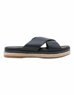 Hush Puppies Kelani Black Leather Platform Sandal